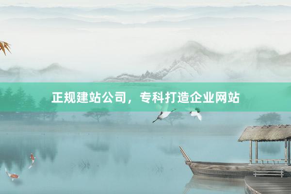 正规建站公司,专科打造企业网站